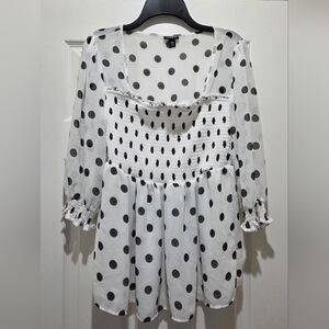 Torrid White and Black Polka Dot Dress